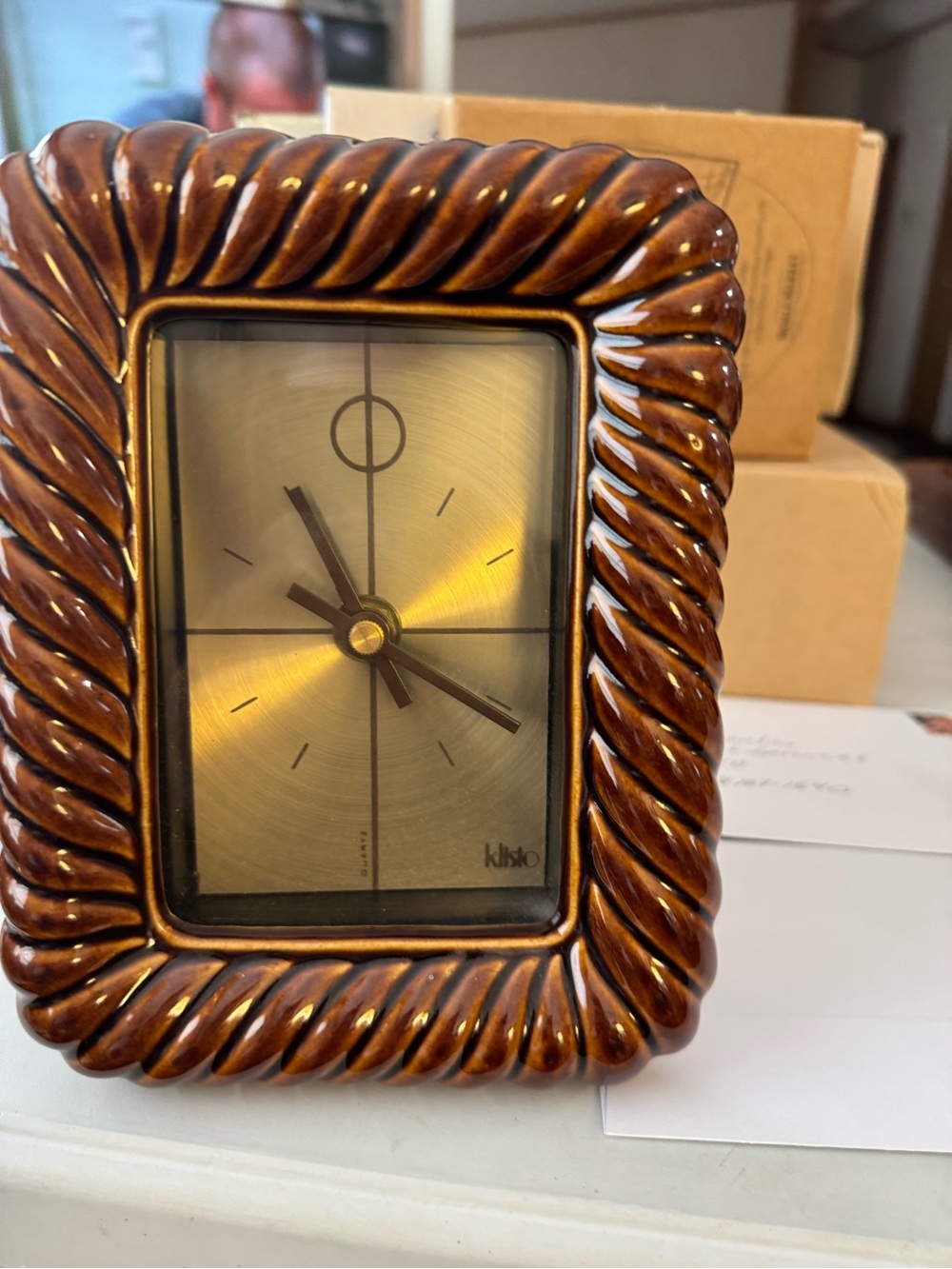 Brown Rope-Frame Wall Clock - Brown